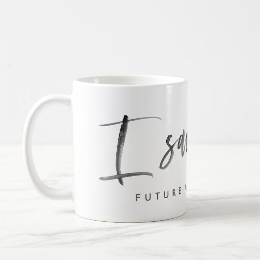 私は賛成しました! 水彩画の婚約の発表 コーヒーマグカップ (左)