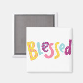 私は賛美カラフル前向き引用文 マグネット (正面/裏面)