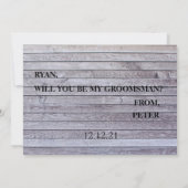 私は質問によってが私の花婿の付添人である尋ねますか。 招待状 (裏面)