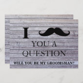 私は質問によってが私の花婿の付添人である尋ねますか。 招待状 (正面/裏面)