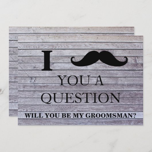私は質問によってが私の花婿の付添人である尋ねますか。 招待状 (正面/裏面)