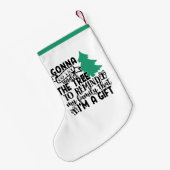 私は贈り物だから木の下に横たわる |かわいい スモールクリスマスストッキング (裏面 (吊り時))