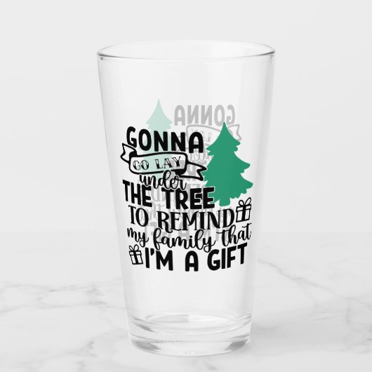 私は贈り物だから木の下に横たわる |かわいい タンブラーグラス (正面)