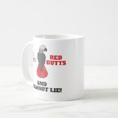 私は赤いお尻を好み、標準アフリカ灰色のあることができません コーヒーマグカップ (正面左)