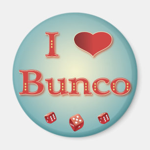私は赤いサイコロとの赤のBuncoを愛します マグネット