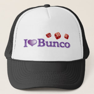 私は赤いサイコロとのBuncoを愛します キャップ