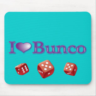 私は赤いサイコロとのBuncoを愛します マウスパッド