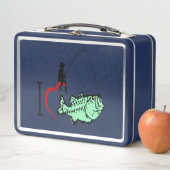 私は赤いハートと魚釣りに行くのが大好き メタルランチボックス (インサイチュ)