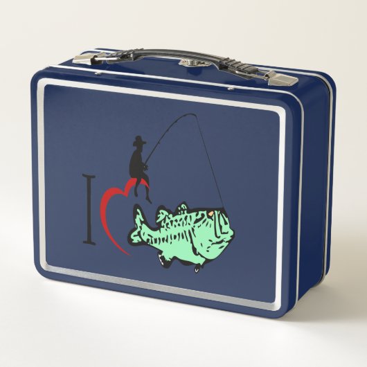 私は赤いハートと魚釣りに行くのが大好き メタルランチボックス (裏面)