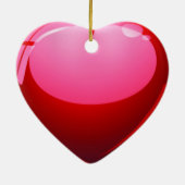 私は赤いハート愛します セラミックオーナメント (裏面)