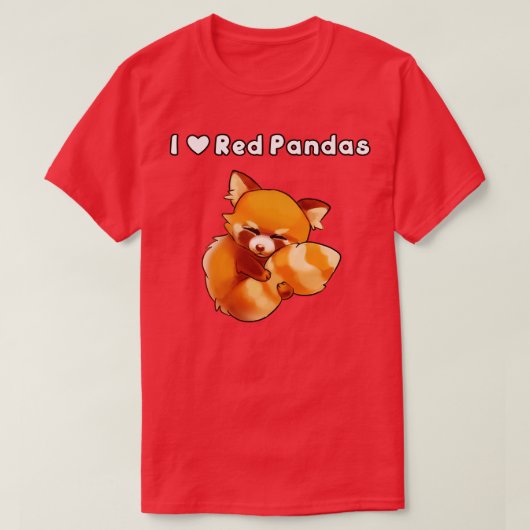 私は赤いパンダが大好き Tシャツ (デザイン正面)
