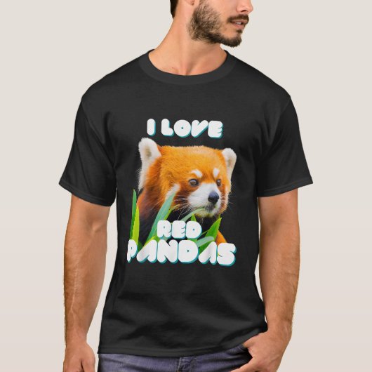 私は赤いパンダの野生動物が大好き Tシャツ (正面)