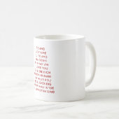 私は赤いプリントの異なった言語の愛します コーヒーマグカップ (正面右)