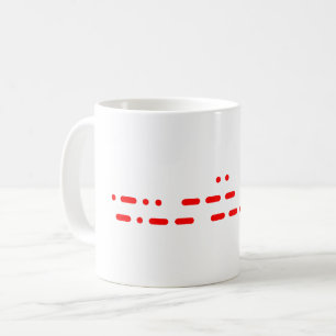 私は赤いモールス符号であなたを愛している コーヒーマグカップ