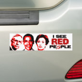 私は赤い人々に会います バンパーステッカー (車上)