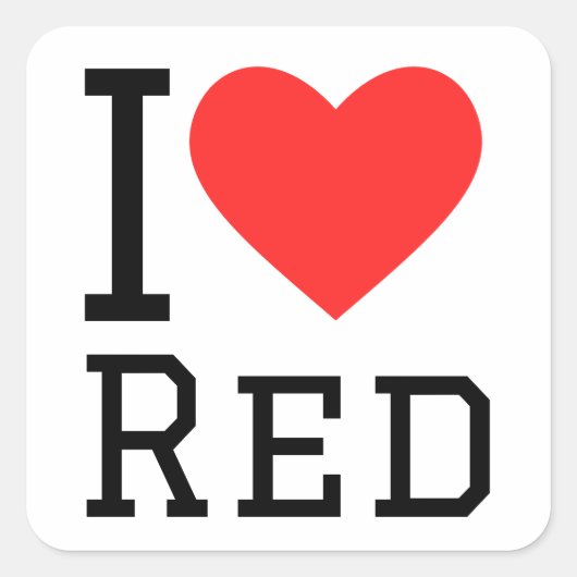 私は赤い四角のステッカーが大好き スクエアシール (正面)