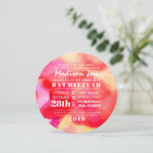 私は赤い水色のバルミツワー招待状 招待状 (スタンド正面)