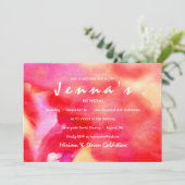 私は赤い水色のバルミツワー招待状 招待状 (スタンド正面)