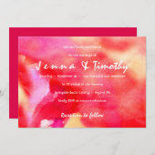 私は赤い水色の結婚式招待状 招待状 (正面/裏面)