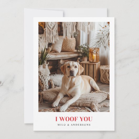 私は赤い犬レトリエバーヴァレンティーンフォトカードをお願い シーズンカード (正面)