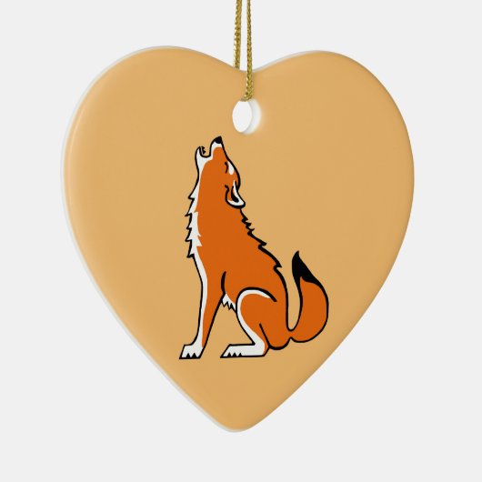 私は赤い狼を愛している – 動物愛好家 – 野生動物 –  セラミックオーナメント (右)