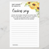 私は赤ちゃんシャワー英語のゲースペインのムカード チラシ (裏面)