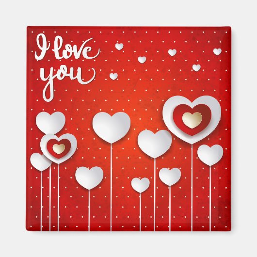 私は赤であなたを愛している マグネット (正面)