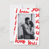 私は赤と白あなたが大好きバレンタインデー ノートカード (正面)