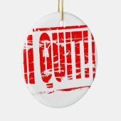 私は赤やめゴムのスタンプ効果 セラミックオーナメント (右)