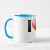 私は赤向かわれたコンゴウインコを愛します マグカップ (左)