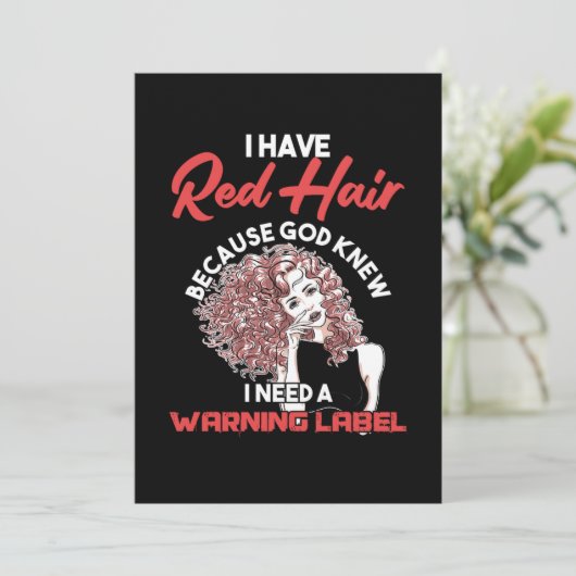 私は赤毛のラベル警告赤毛ジンジャーギフトを持っている 招待状 (スタンド正面)