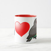 私は赤膨らまされたオウムを愛します マグカップ (中央)