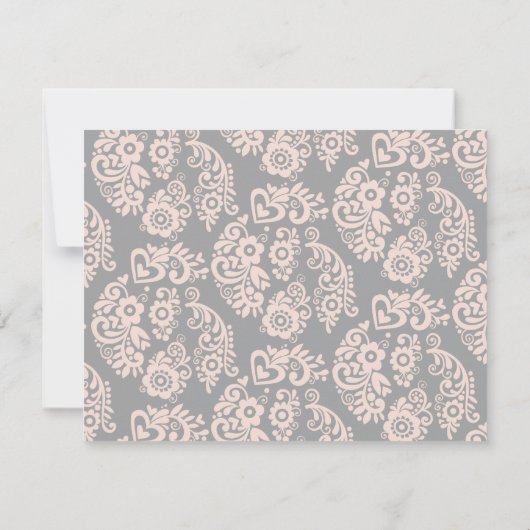 私は赤面フローラハート結婚 出欠カード (裏面)