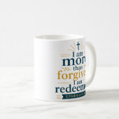 私は赦される以上の存在。私は救われている。恵みの名言 コーヒーマグカップ (正面右)