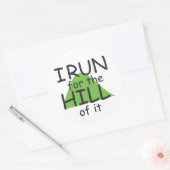 私は走その丘に©る – ラおもしろいンナーステッカー ラウンドシール (封筒)