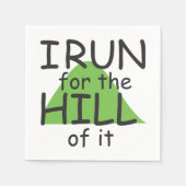 私は走その丘に – ランナーをテーマおもしろいにした スタンダードカクテルナプキン (正面)