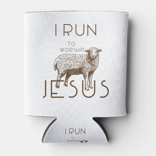 私は走イエス様を崇拝する 缶クーラー (正面)