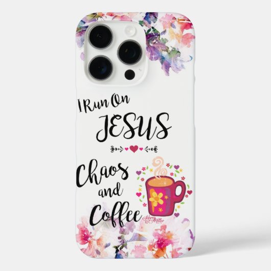 私は走イエス、カオスとコーヒーを飲む Case-Mate iPhoneケース (裏面)