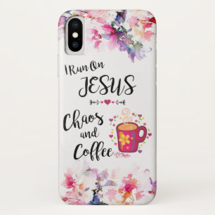 私は走イエス、カオスとコーヒーを飲む iPhone X ケース