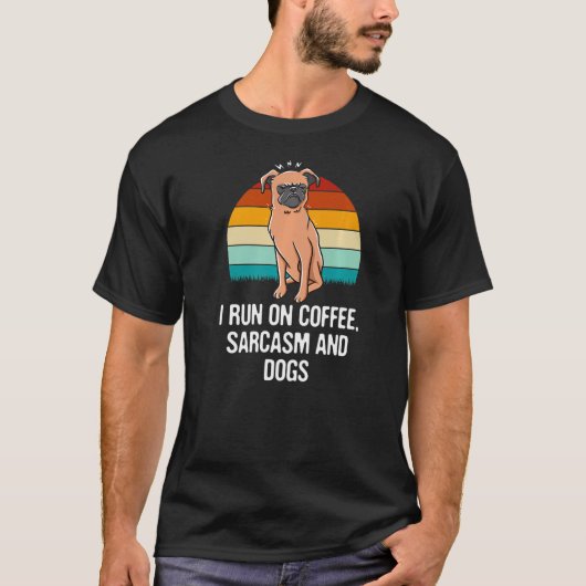 私は走コーヒーの皮肉と犬の内向おもしろいHを使用 Tシャツ (正面)