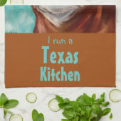 「私は走テキサス州のキッチン」牛 キッチンタオル (折り畳み)