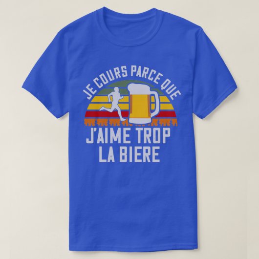 私は走ビールのユーモアが好きだからだ Tシャツ (デザイン正面)