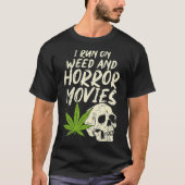 私は走ホラー映画の雑草のスカル面白いハロウィーン Tシャツ (正面)