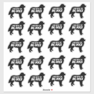 私は走大きな犬のステッカーを持っている シール