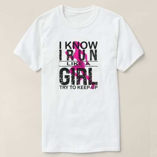 私は走女の子が保好きの走ギフト Tシャツ (デザイン正面)