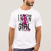 私は走女の子が保好きの走ギフト Tシャツ (正面)