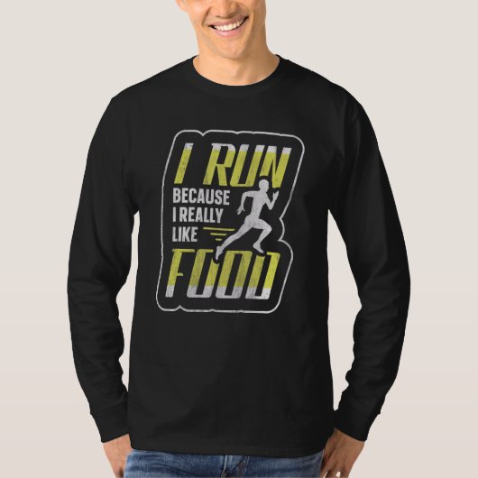 私は走食べ物ランナーが大好きだから1 Tシャツ (正面)