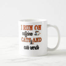 私は走Caffeine、Cats、Cussの言葉：おもしろい Cat