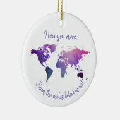 私は距離の間のマイル以上にあなたを愛している セラミックオーナメント (右)