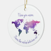 私は距離の間のマイル以上にあなたを愛している セラミックオーナメント (左)